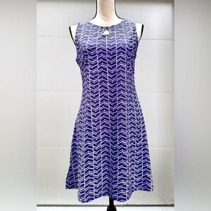 Nuu-Muu Blue and White Chevron Dress